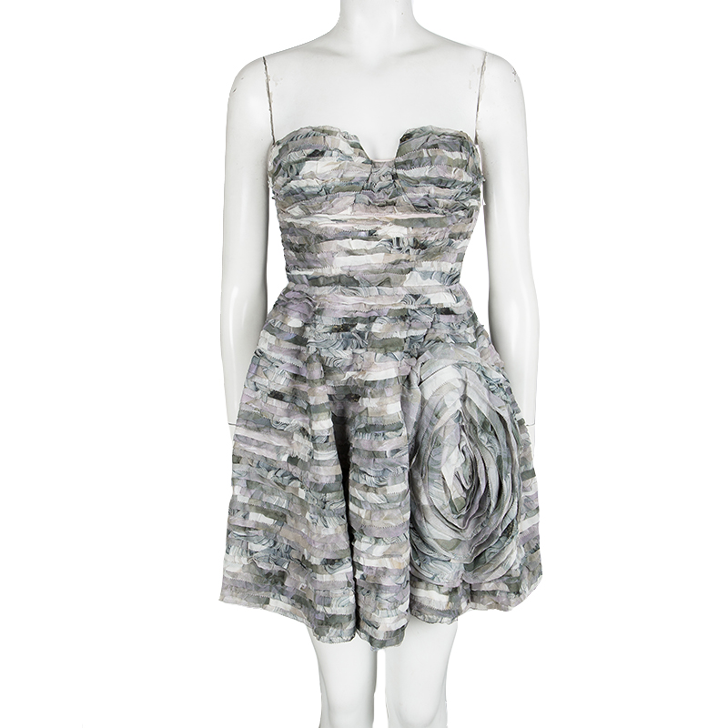 

Diane Von Furstenberg Multicolor Silk Strapless Ruffled Delancy Dress