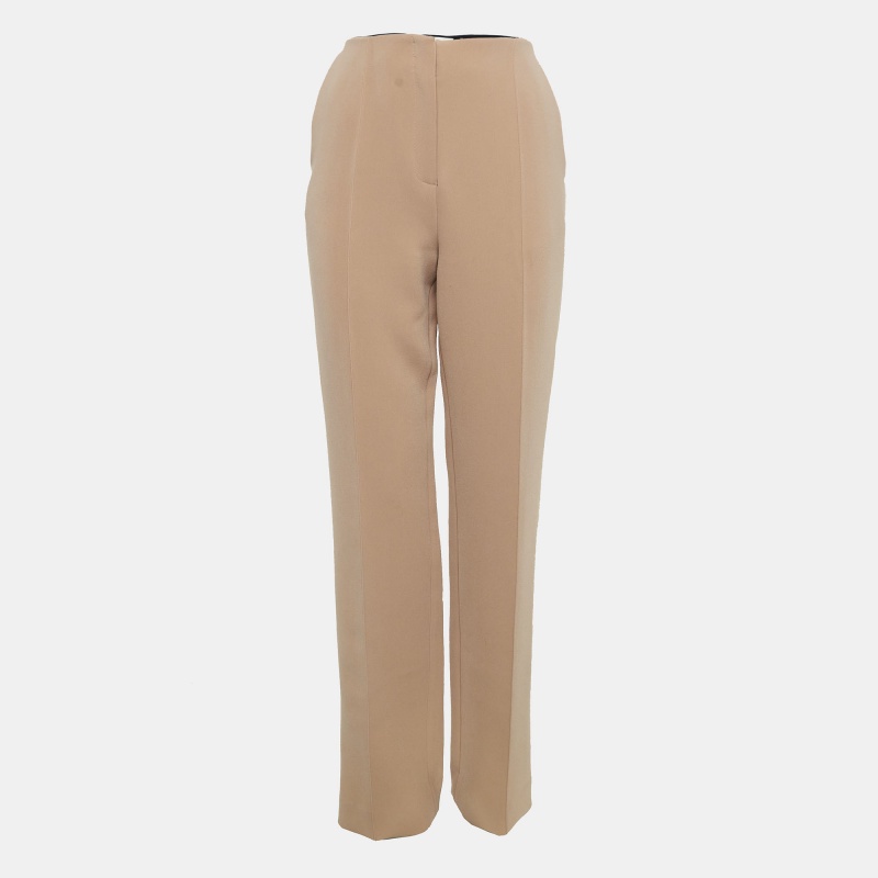 

Diane Von Furstenberg Tan Brown Stretch Crepe High-Rise Trousers M