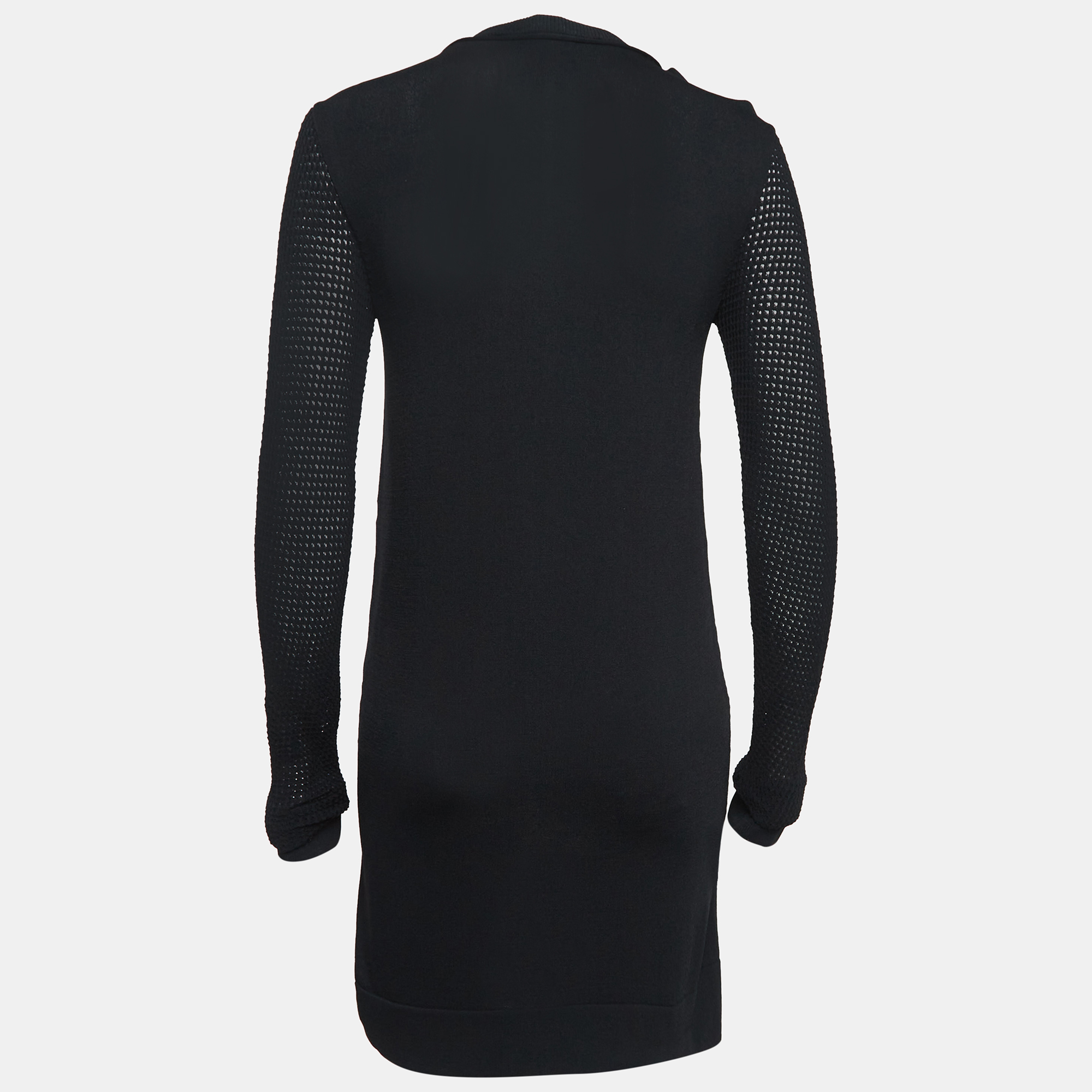 Diane Von Furstenberg Black Lace & Jersey Mini Dress S 