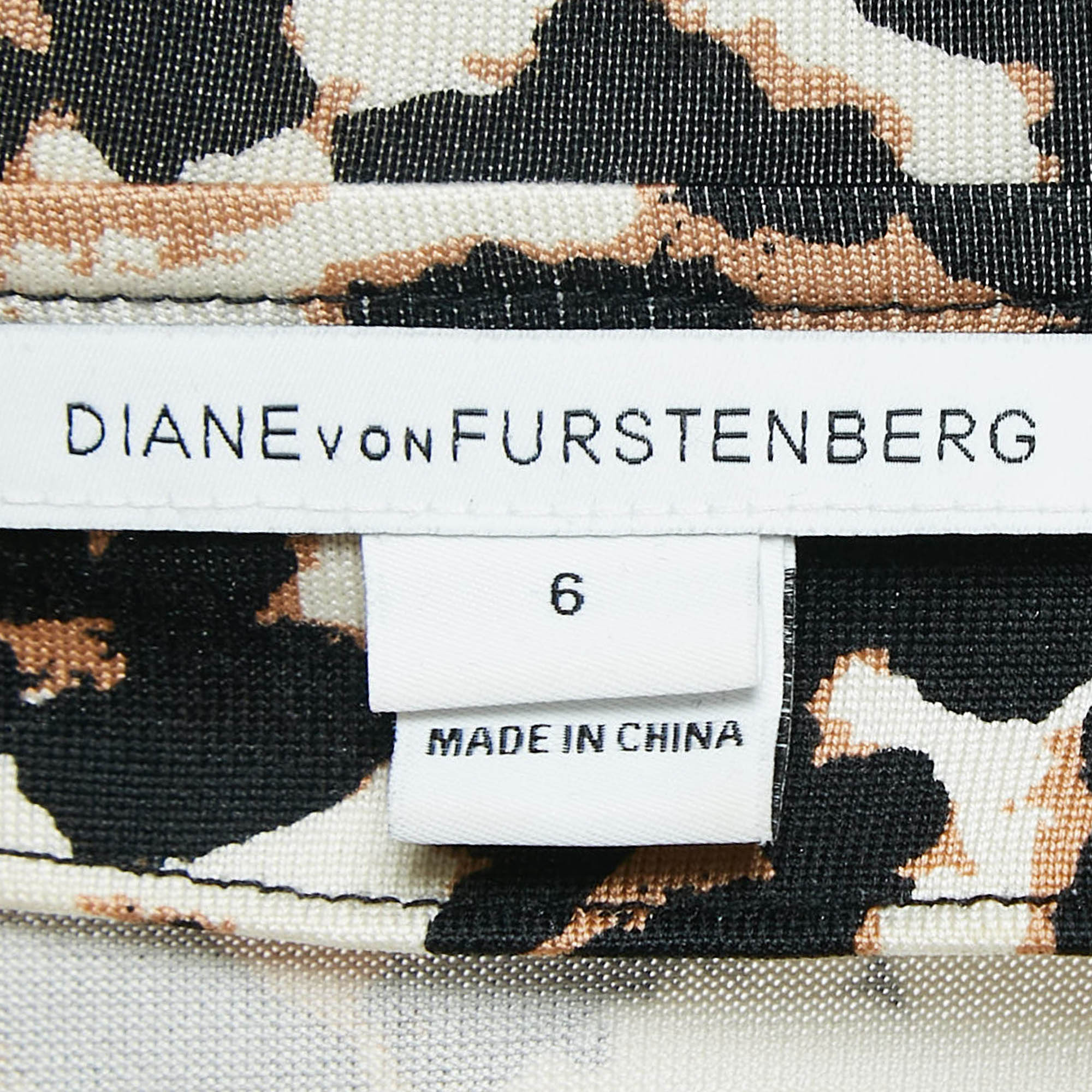 Diane Von Furstenberg White Floral Print Wrap Dress M 