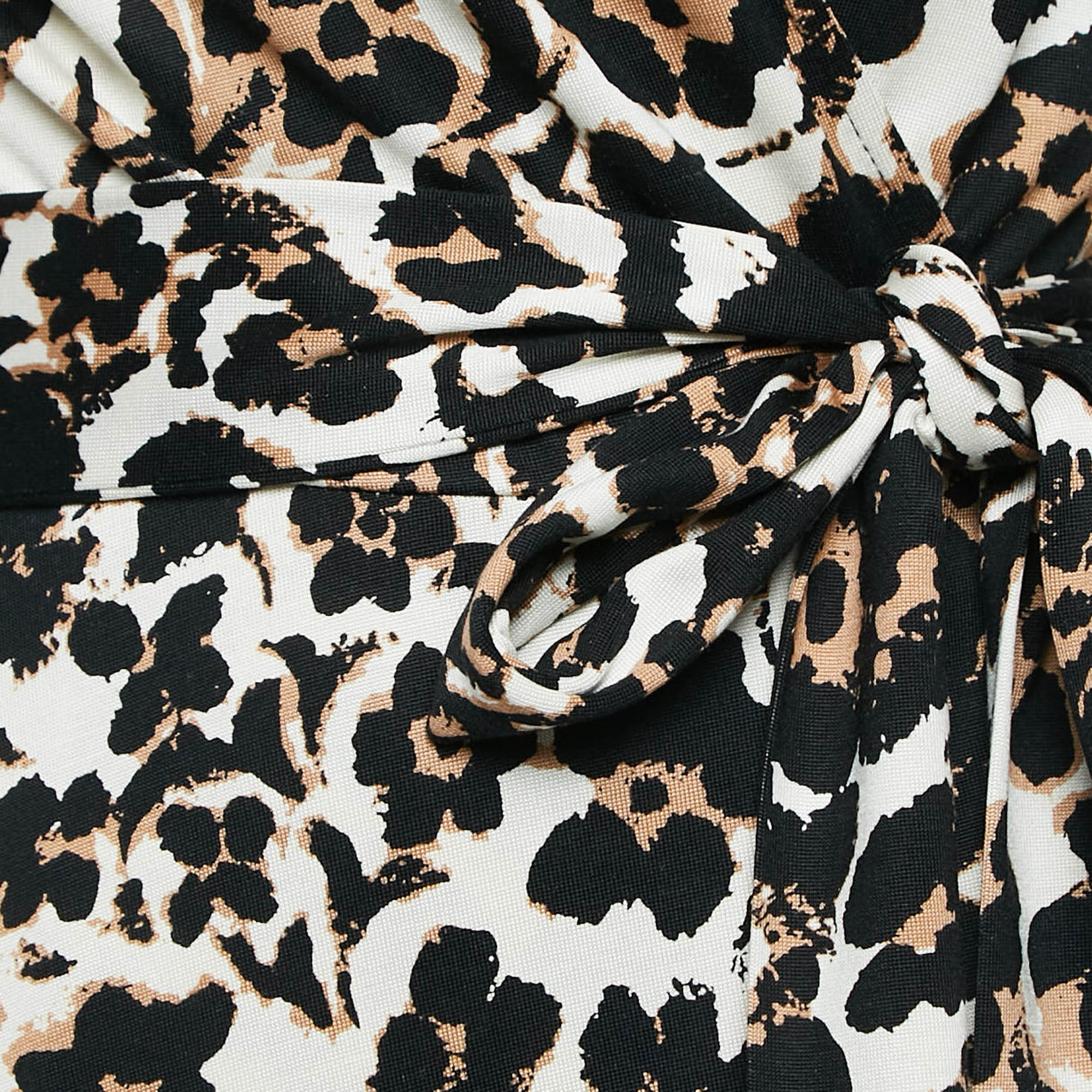 Diane Von Furstenberg White Floral Print Wrap Dress M 