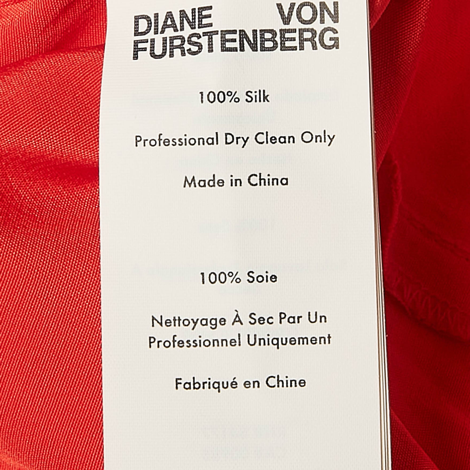Diane Von Furstenberg Orange Silk Button Front Dress XS 