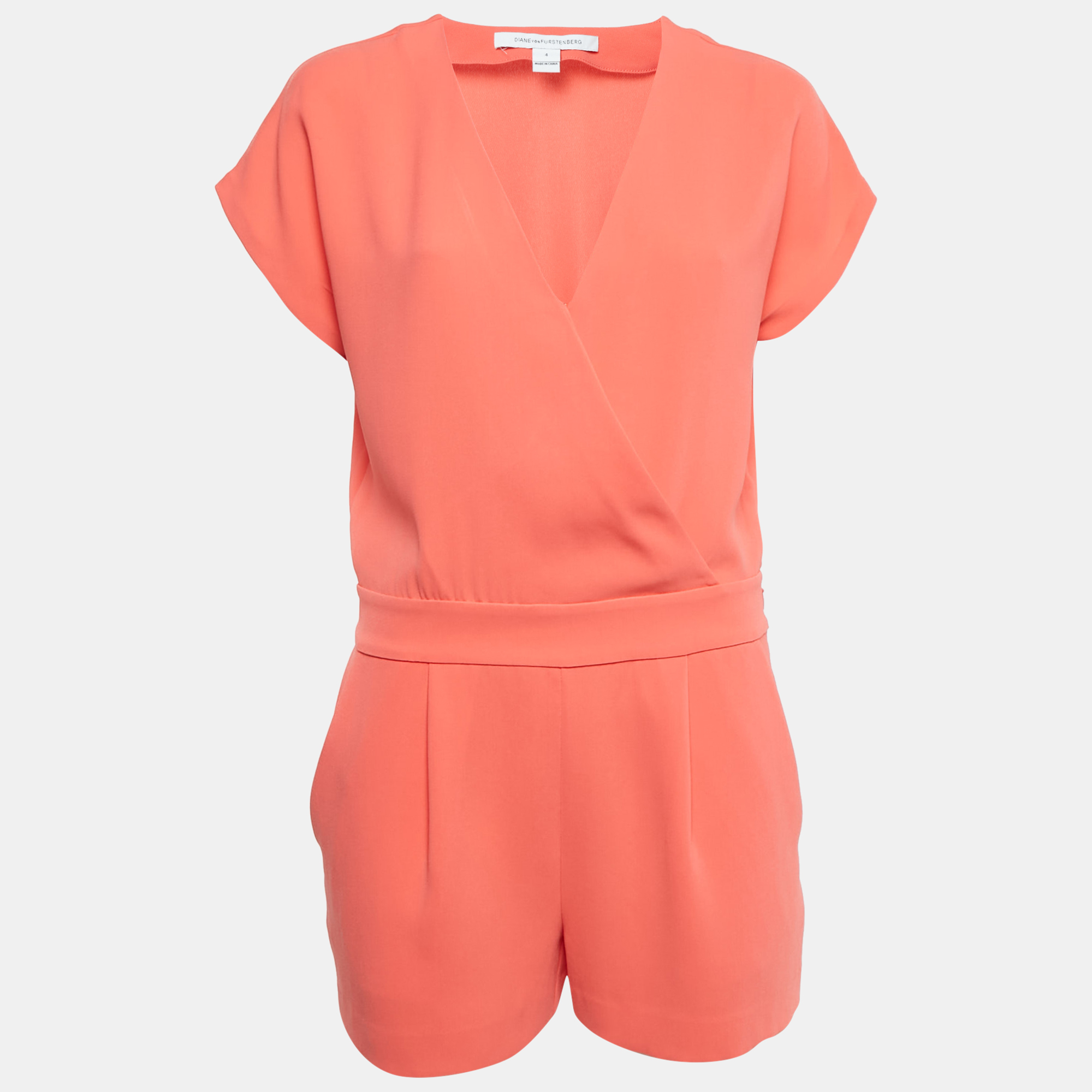 

Diane Von Furstenberg Pink Crepe Emerson Romper S