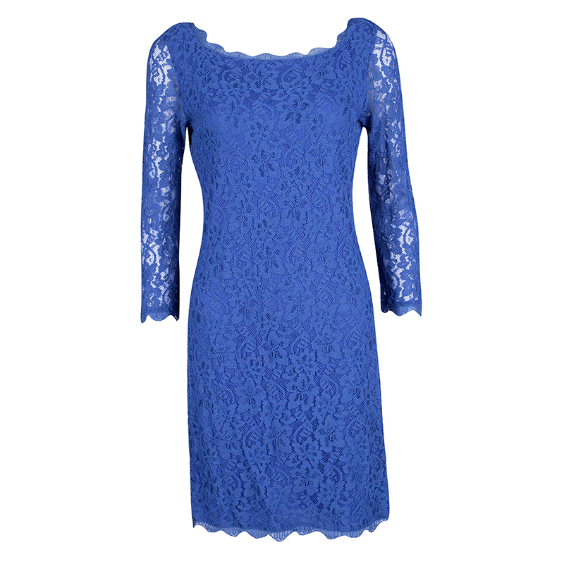 diane von furstenberg blue lace dress