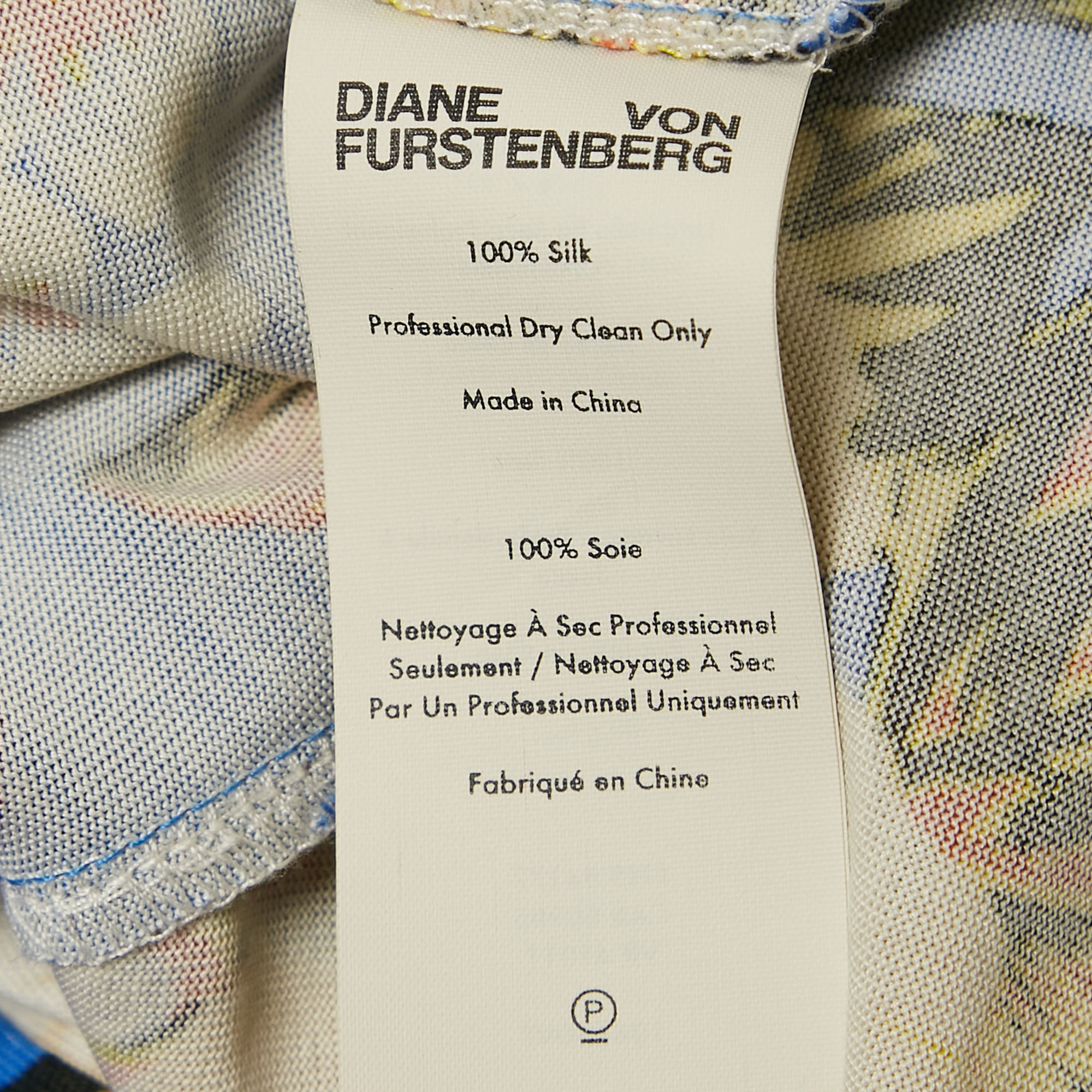 Diane Von Furstenberg Blue Floral Print Silk Jersey Maxi Wrap Dress S 