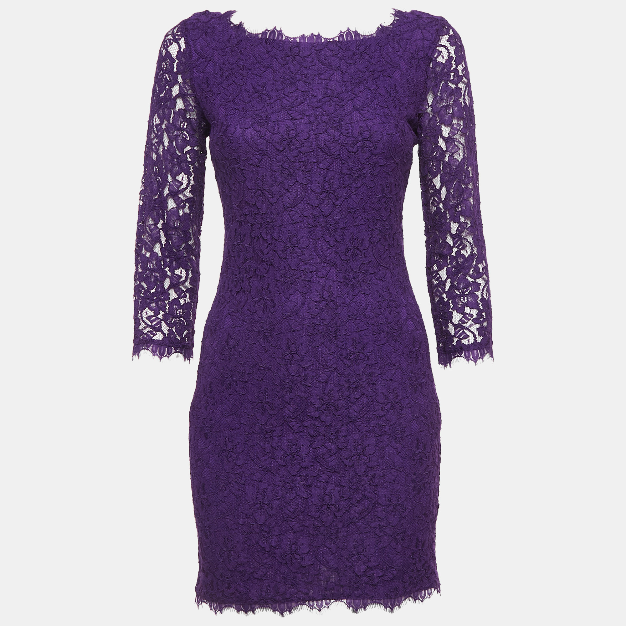 

Diane Von Furstenberg Purple Lace Mini Zarita Dress M