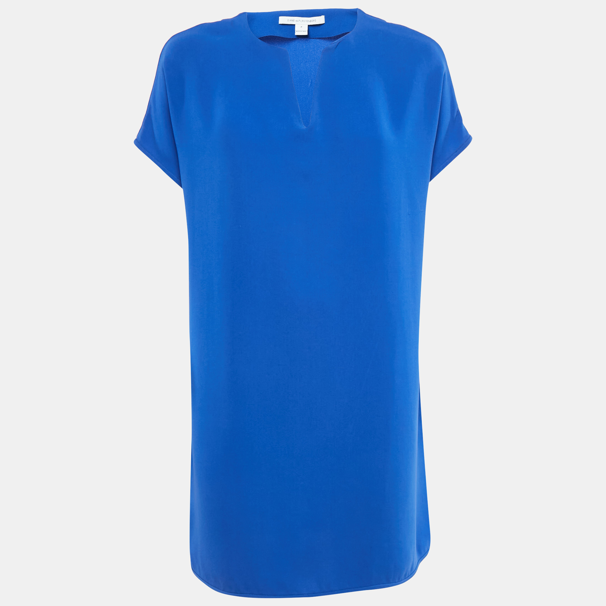 

Diane Von Furstenberg Royal Blue Crepe Oversized Mini Kora Dress S