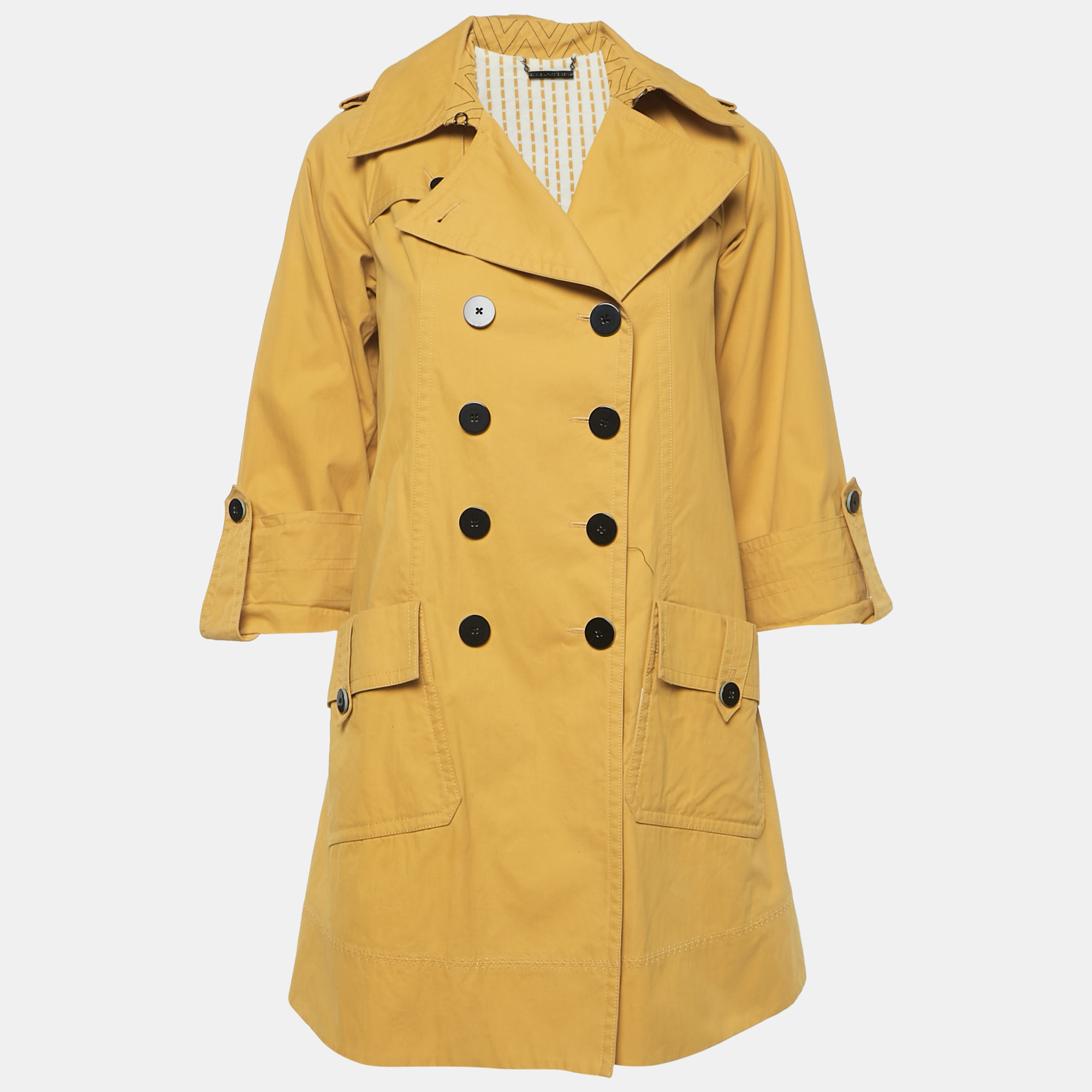 

Diane Von Furstenberg Yellow Cotton Lina Lamonte Coat XS