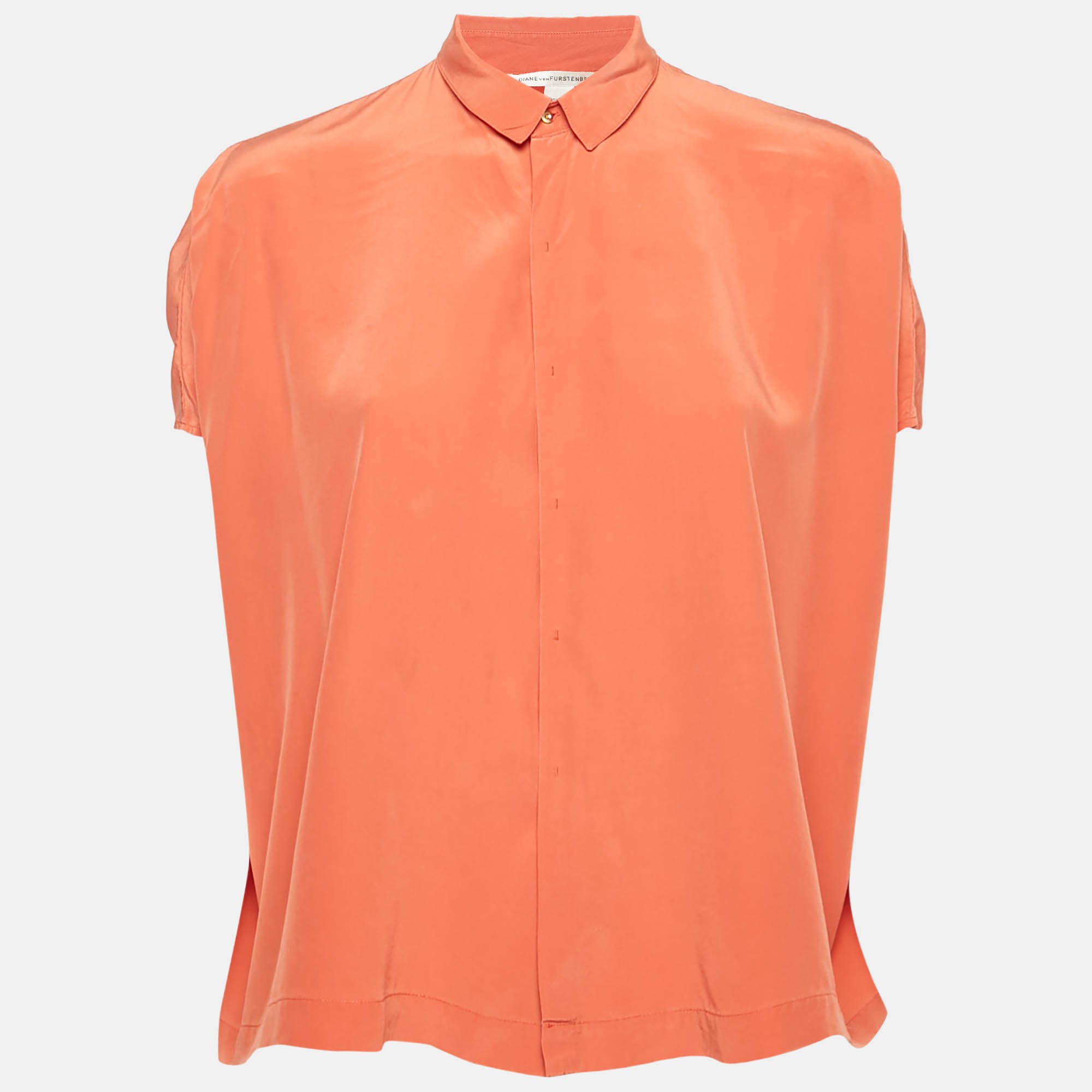 

Diane Von Furstenberg Peach Pink Silk Eris Top XS