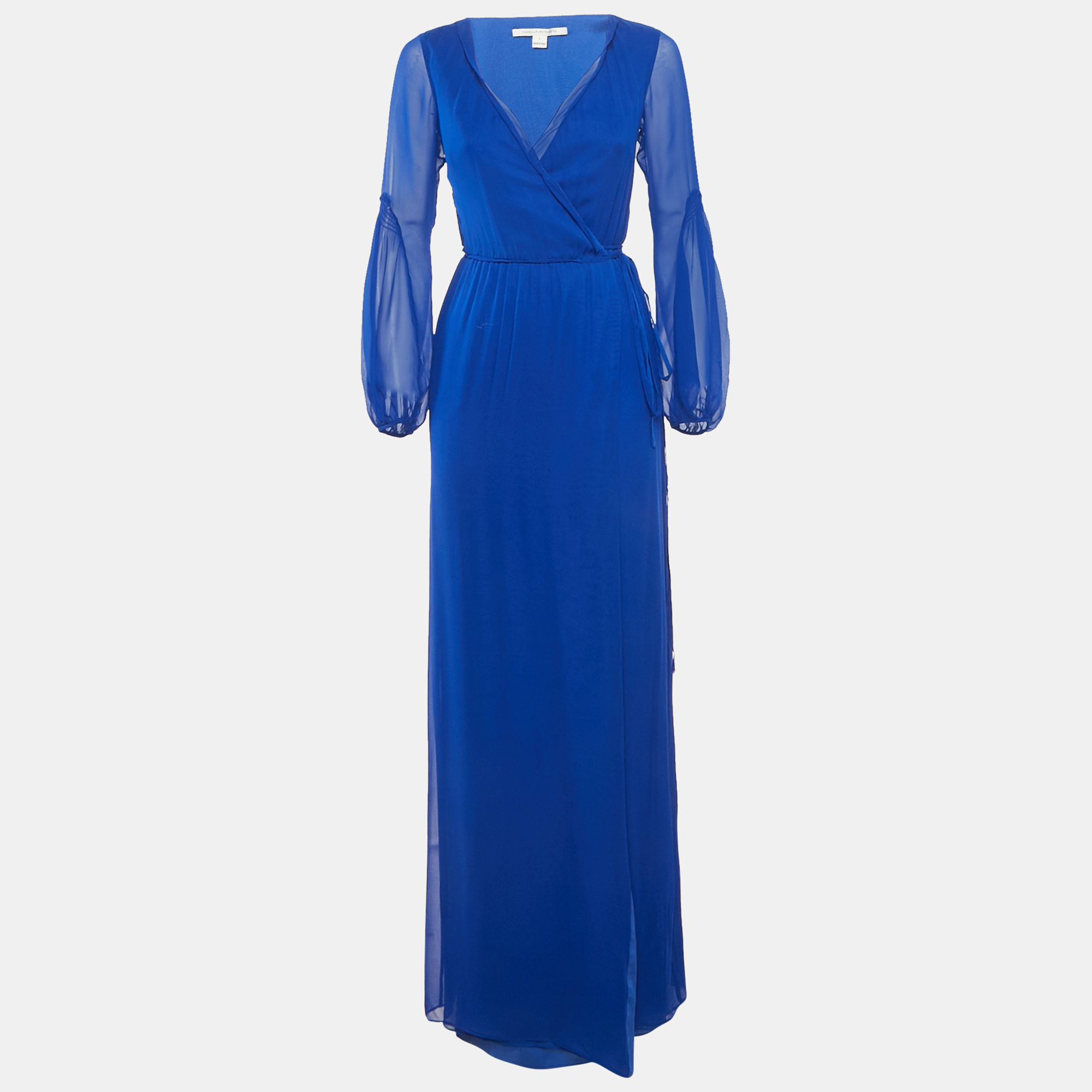 

Diane Von Furstenberg Blue Silk Catroux Wrap Dress S