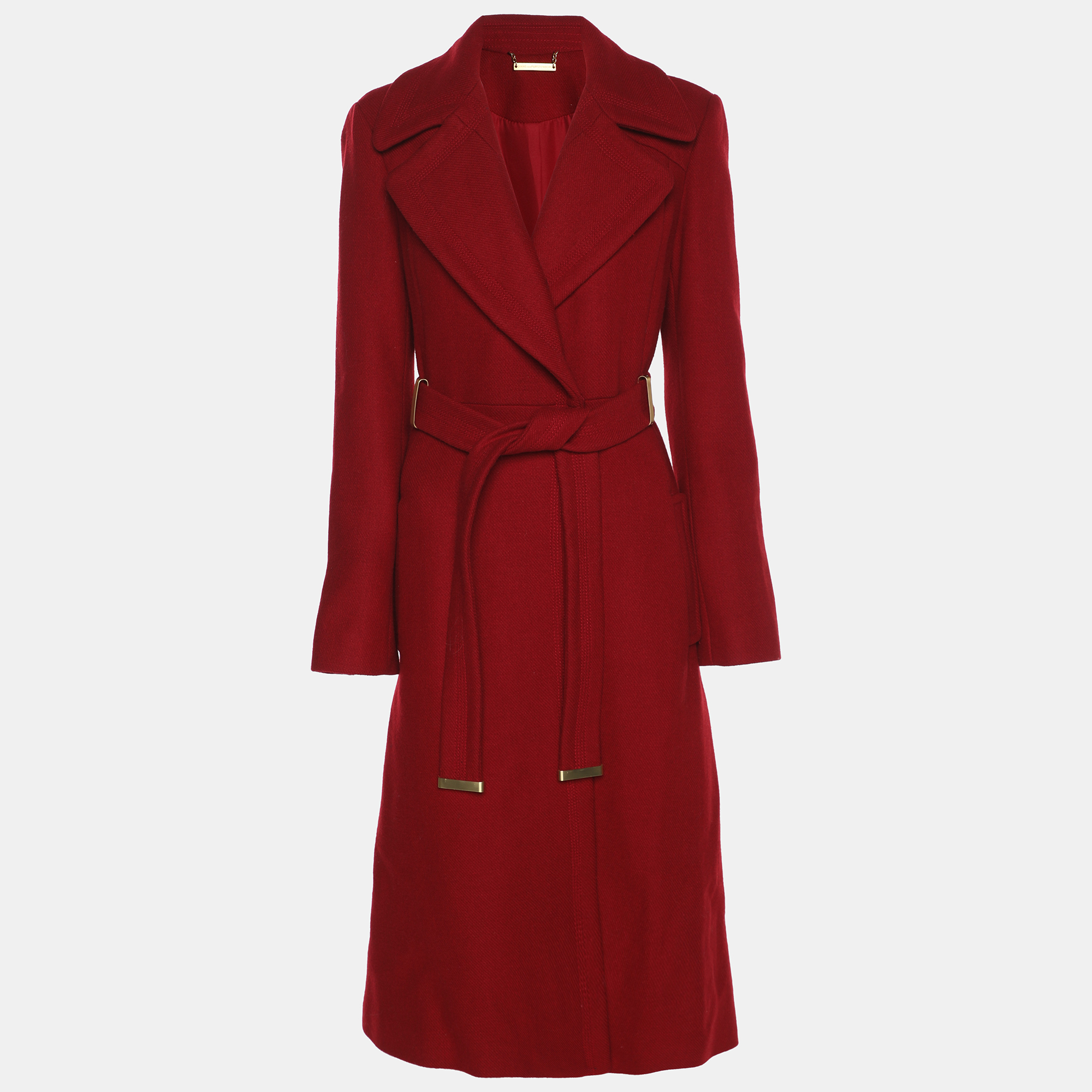 

Diane von Furstenberg Red Wool Belted Overcoat S