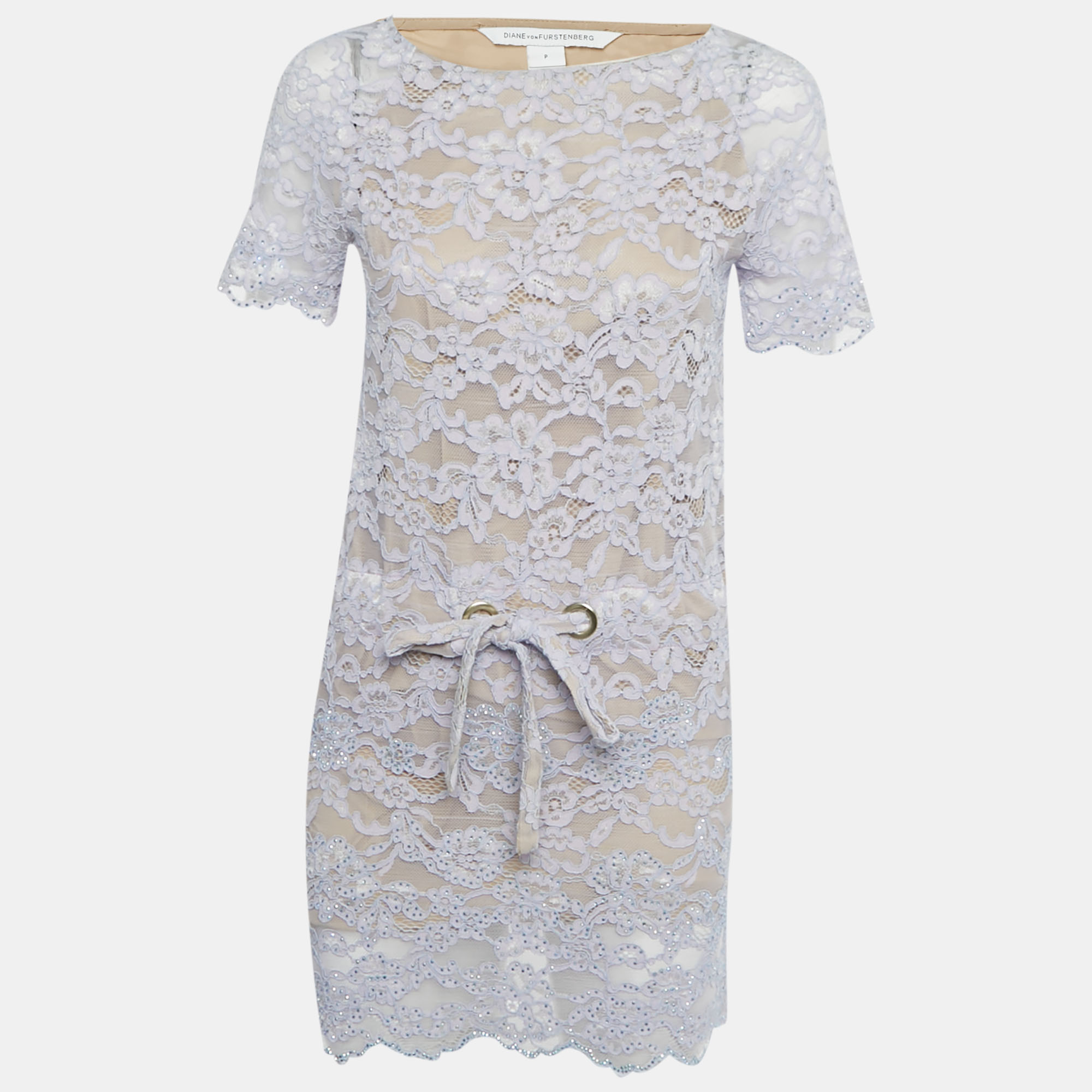 

Diane Von Furstenberg Purple Lace Mini Dress XS