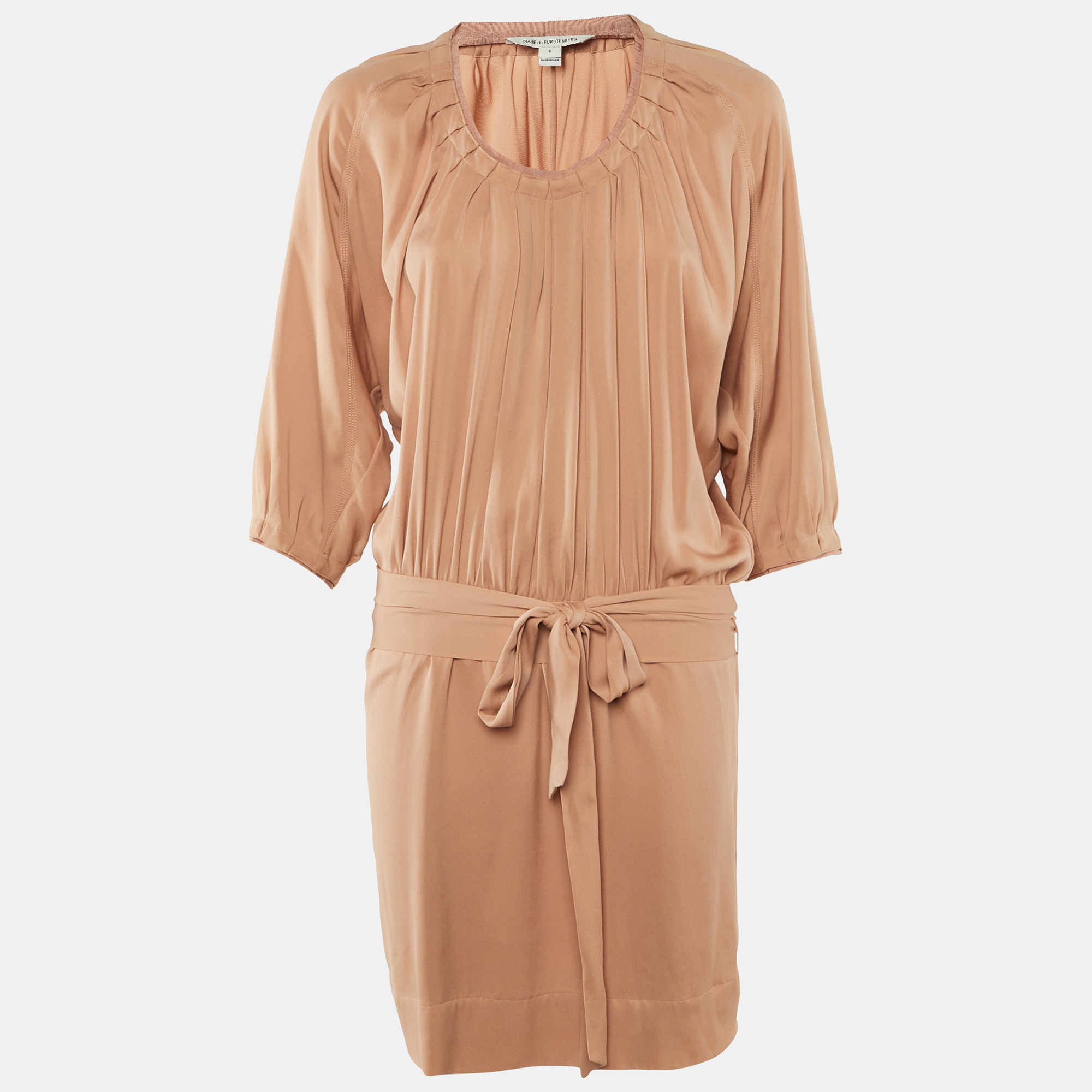 

Diane Von Furstenberg Beige Silk Kaipo Short Dress M