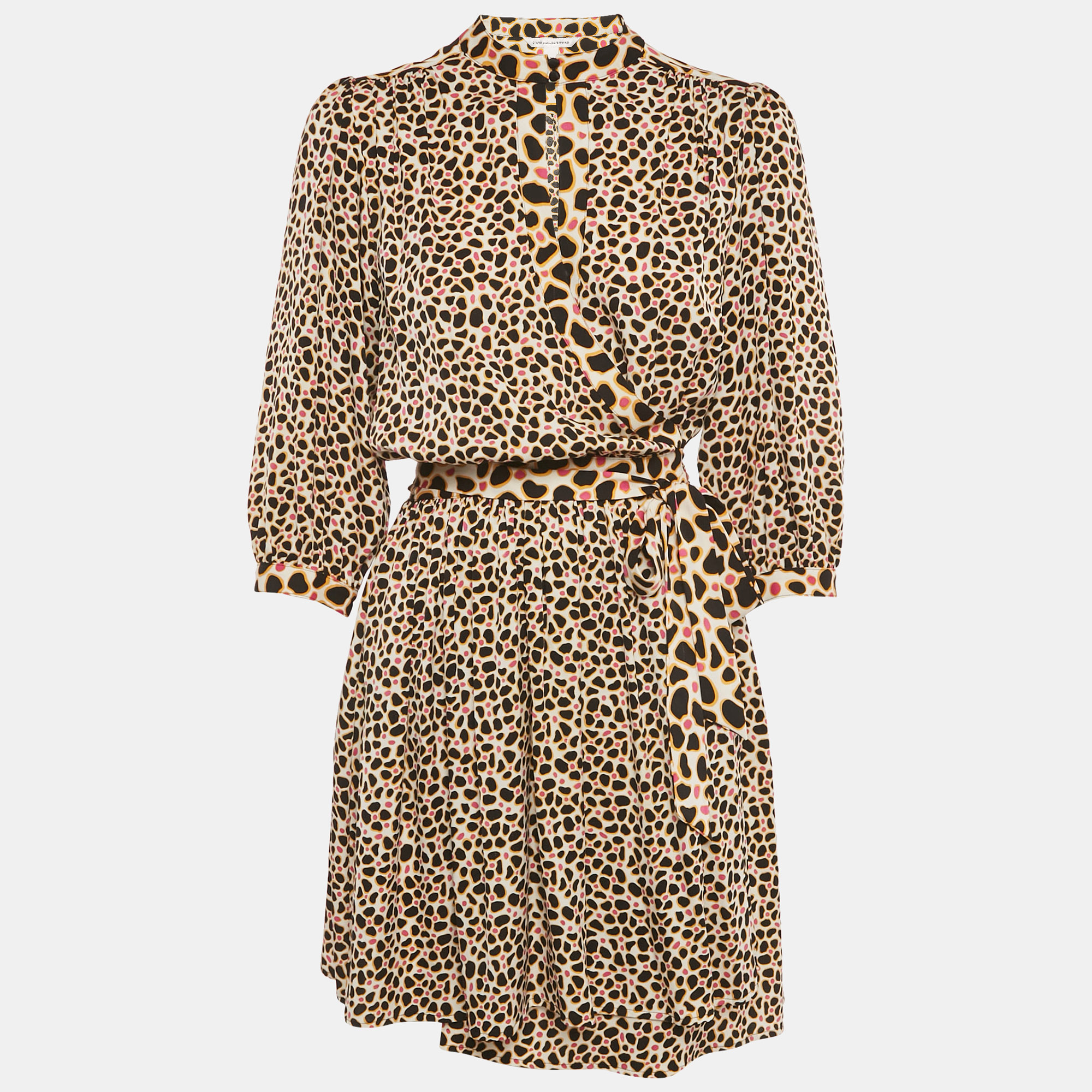 

Diane Von Furstenberg Multicolor Printed Silk Wrap Abel Short Dress M