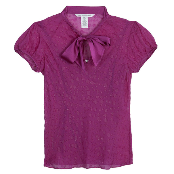 Pre Owned Diane Von Furstenberg 'Mona' Fuschia Top M