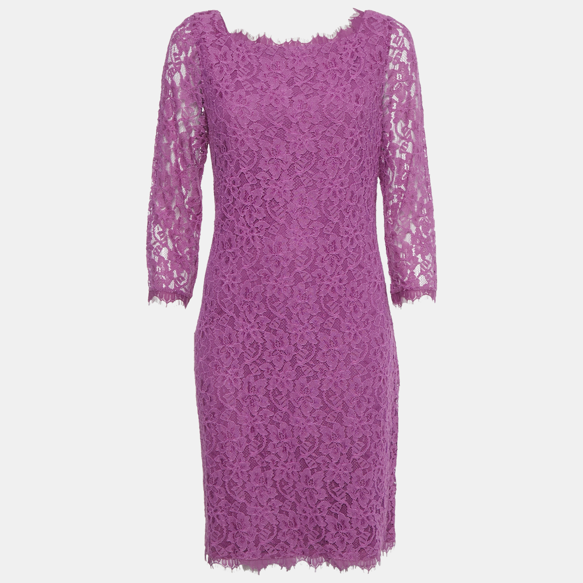 

Diane Von Furstenberg Purple Lace Short Dress L