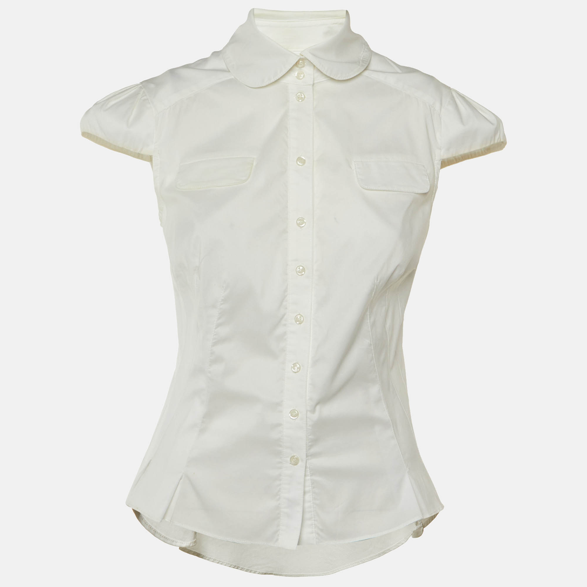 

Diane Von Furstenberg White Cotton Como Button Front Shirt M