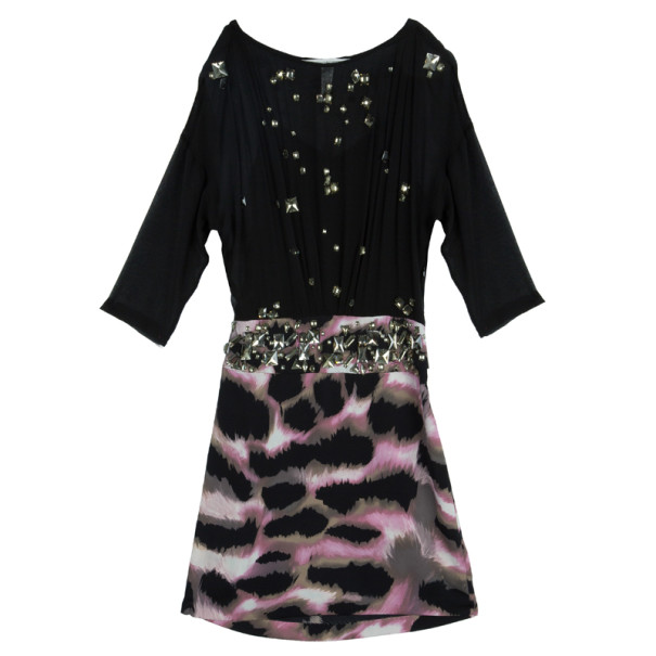 Pre Owned Diane Von Furstenberg Cadman Embellished Dress M