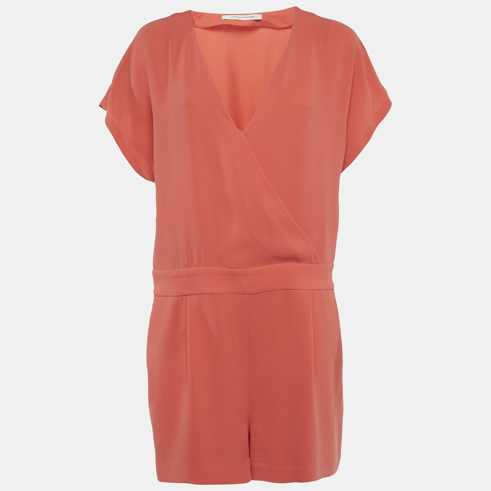 

Diane Von Furstenberg Orange Crepe Playsuit M