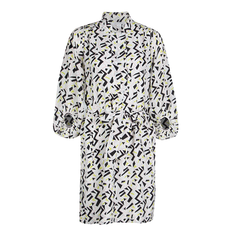 Pre Owned Diane Von Furstenberg Multicolor Printed Tie Detail Bairly Louche Dress S