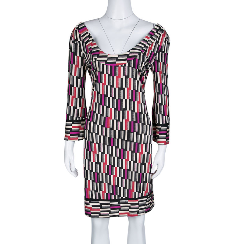 Pre-owned Diane Von Furstenberg Multicolor Printed Silk Jersey Aggie ...