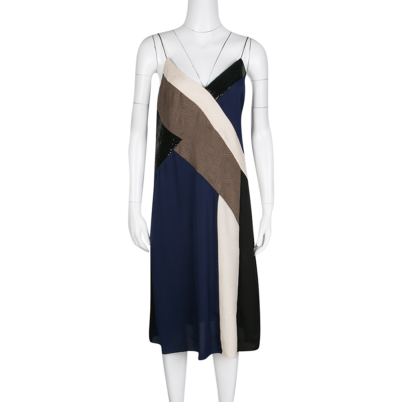 

Diane Von Furstenberg Colorblock Embellished Sleeveless Frederica Dress, Multicolor