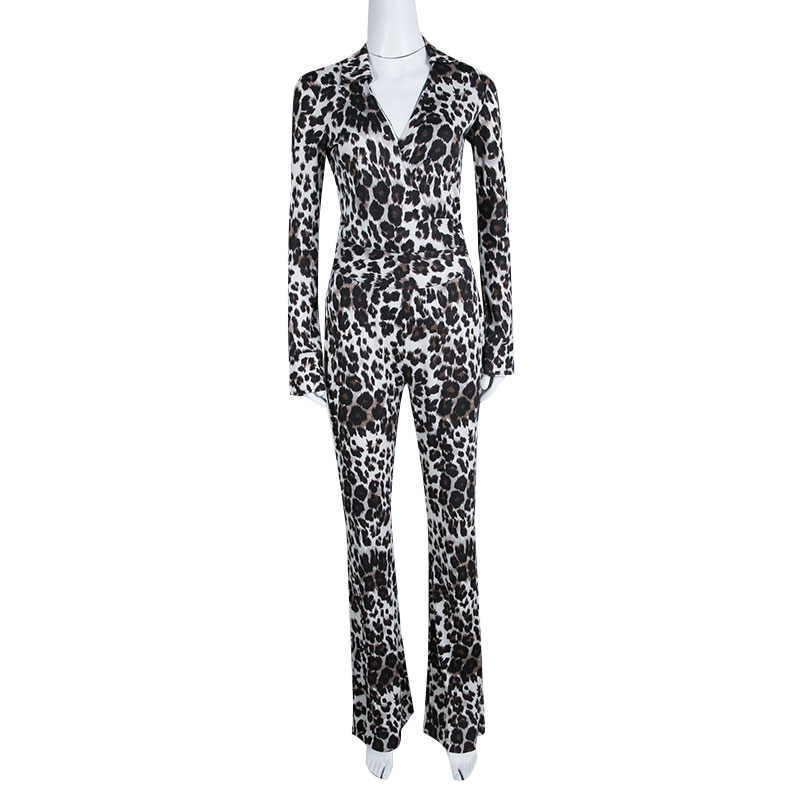 

Diane Von Furstenberg Snow Cheetah Printed Silk Jersey Wrap Jumpsuit, Multicolor