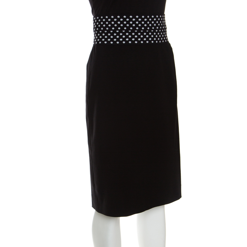 

Diane Von Furstenberg Black Dotted Wasitband Detail Elsa Skirt