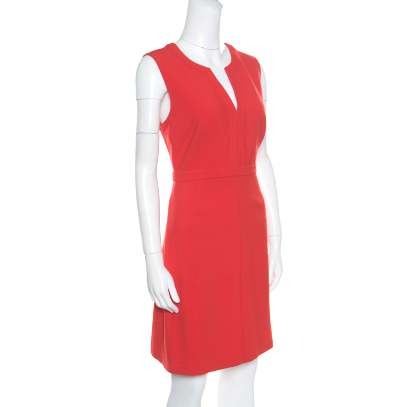 

Diane Von Furstenberg Red Jersey Sleeveless Fleur Sheath Dress