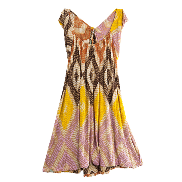 Pre Owned Diane Von Furstenberg Ora Printed Dress L