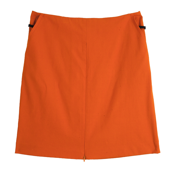 Pre Owned Diane Von Furstenberg Orange Belted Delion Skirt S