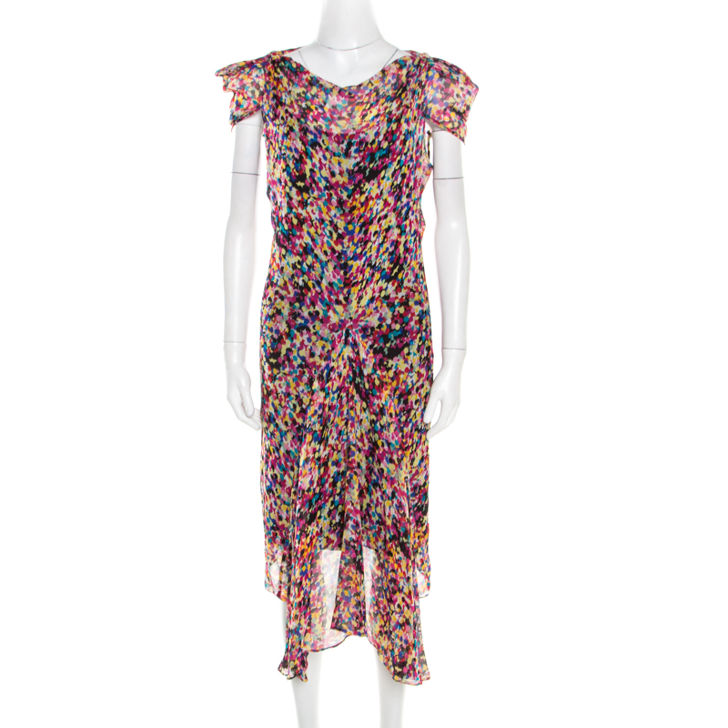 Diane Von Furstenberg Multicolor Printed Silk Cerrado Dress M