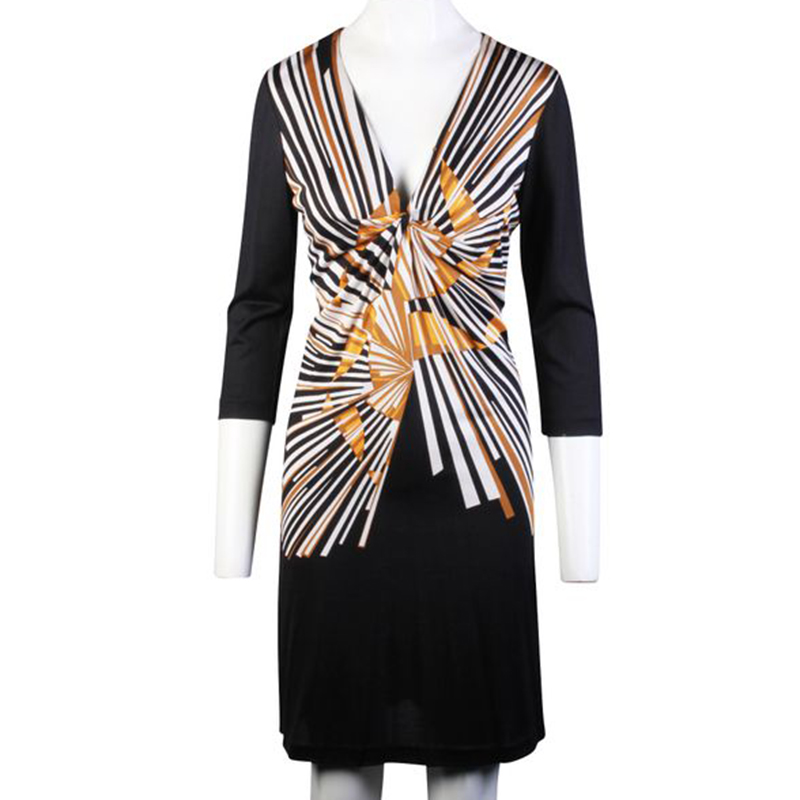 

Diane Von Furstenberg Black Silk Long Sleeve Dress