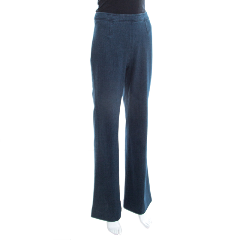 

Diane Von Furstenberg Indigo Stretch Denim High Rise Flared Joan Jeans, Navy blue
