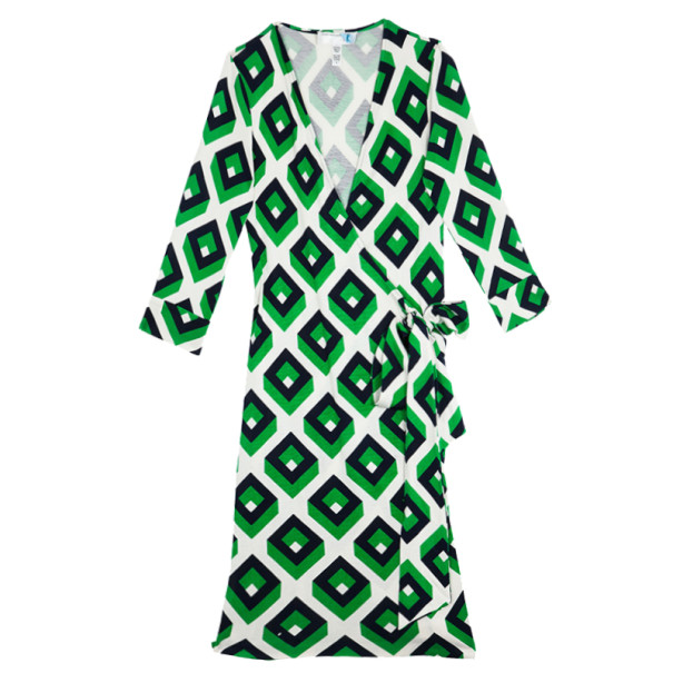 Pre Owned Diane Von Furstenberg Vintage Julian Cube Dress S