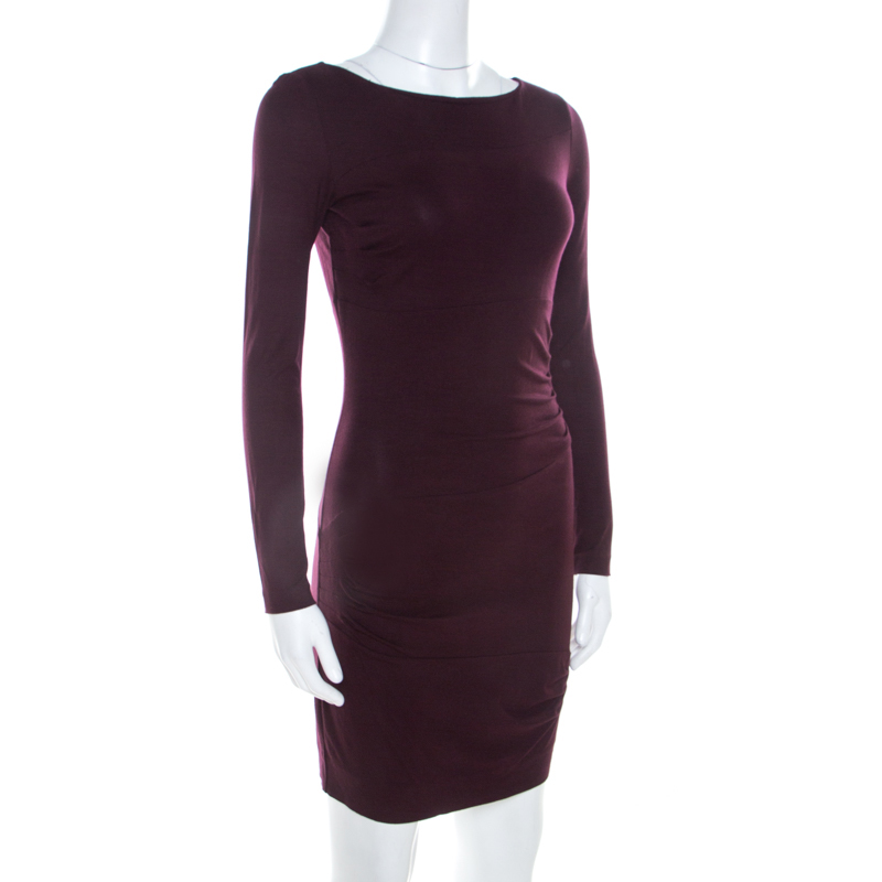 

Diane von Furstenberg Burgundy Cotton Jersey Fitted Joy Dress