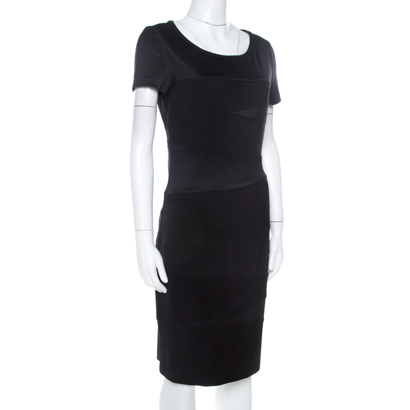

Diane von Furstenberg Black Asymmetric Paneled Trapp Bodycon Dress