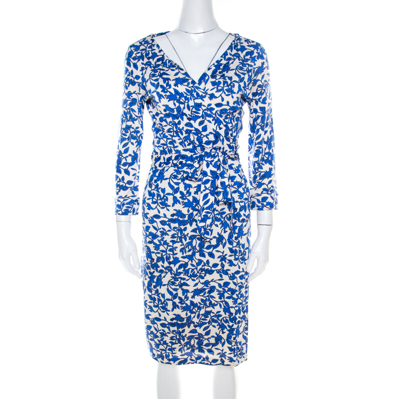 dvf blue floral dress