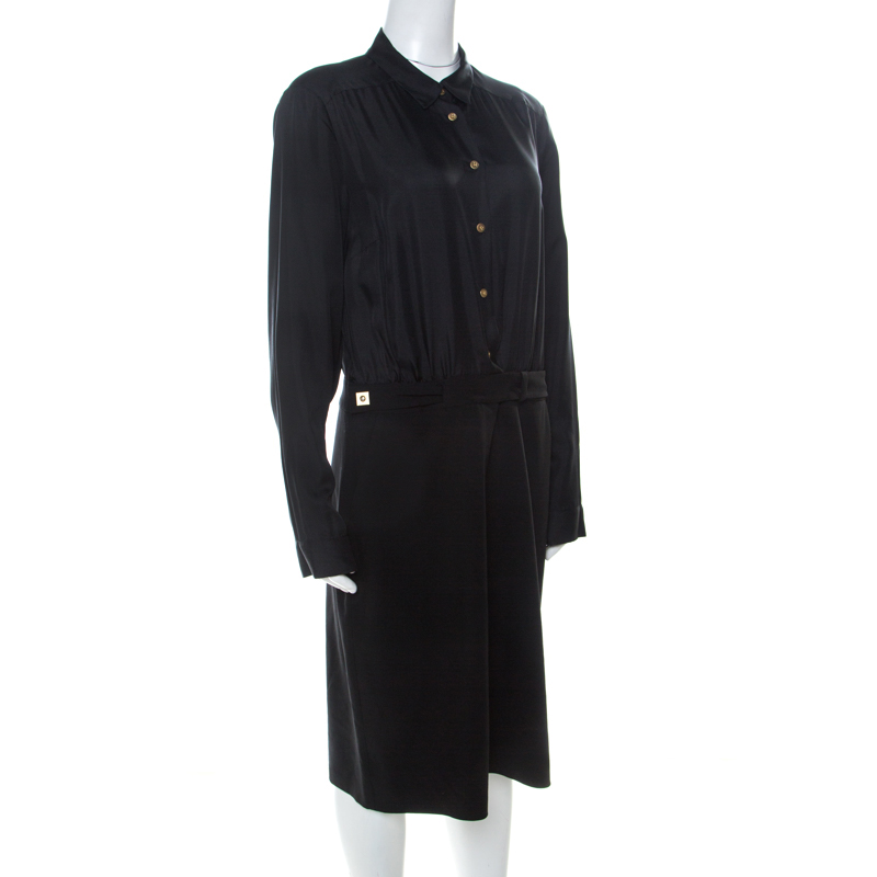 

Diane von Furstenberg Black Silk & Wool Full Sleeve Retro Dinna Dress