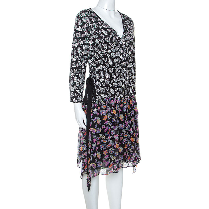 

Diane Von Furstenberg Multicolor Floral Print Wrap Dress