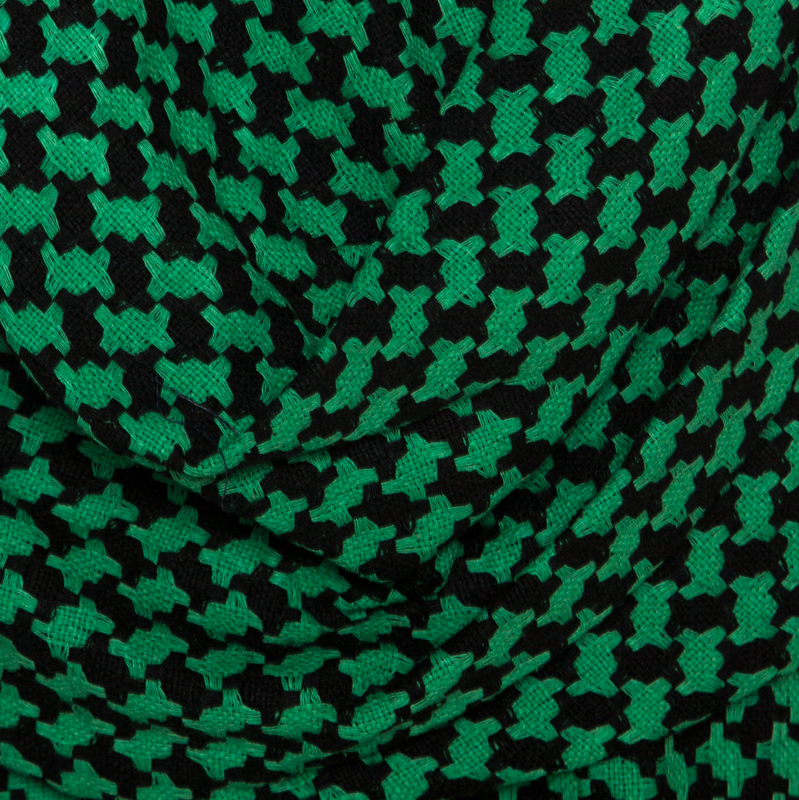 Diane Von Furstenberg Bicolor Patterned And Draped Leala Tweed Dress M In Green