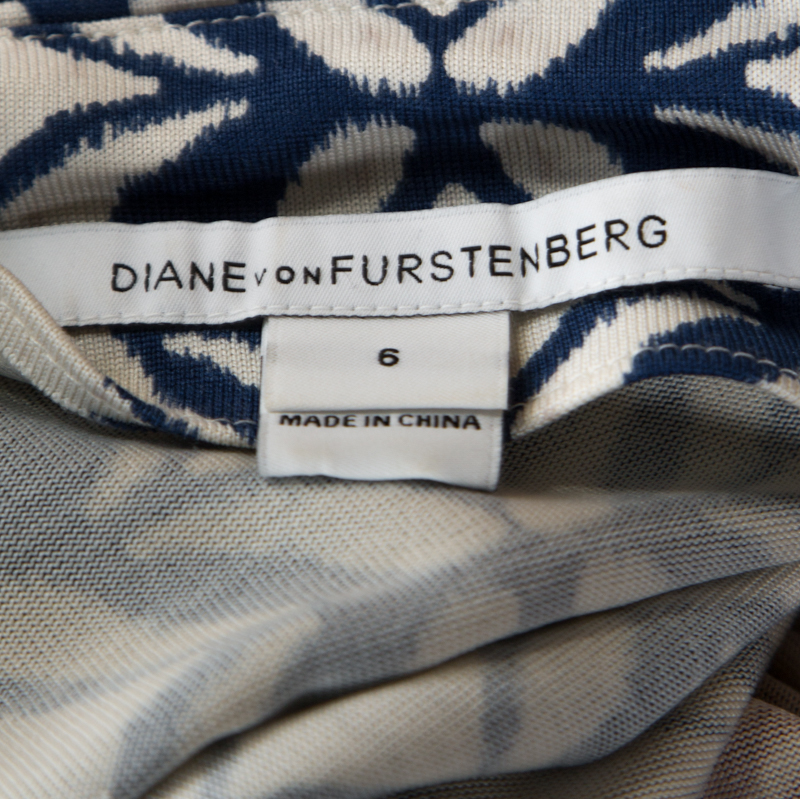 Diane Von Furstenberg Multicolor Printed New Julian Two Desert Band Wrap Dress M