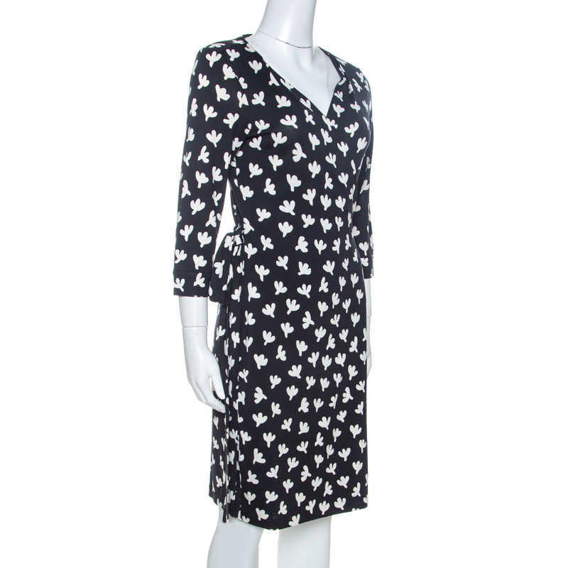 

Diane von Furstenberg Monochrome Print New Julian Wrap Dress, Black