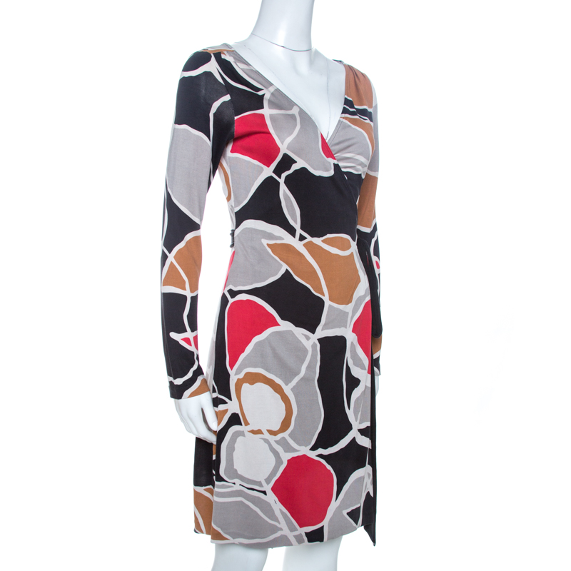 

Diane von Furstenberg Multicolor Printed Knit Abrigo Wrap Dress