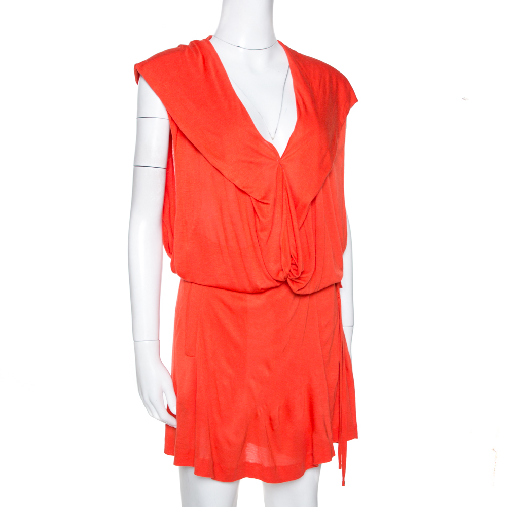 

Diane Von Furstenberg Orange Jersey Skort Detail Denisha Romper