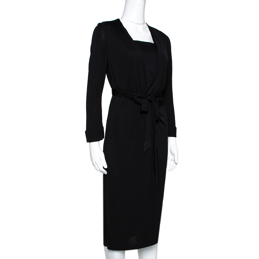 

Diane von Furstenberg Black Jersey New Julian Two Wrap Dress