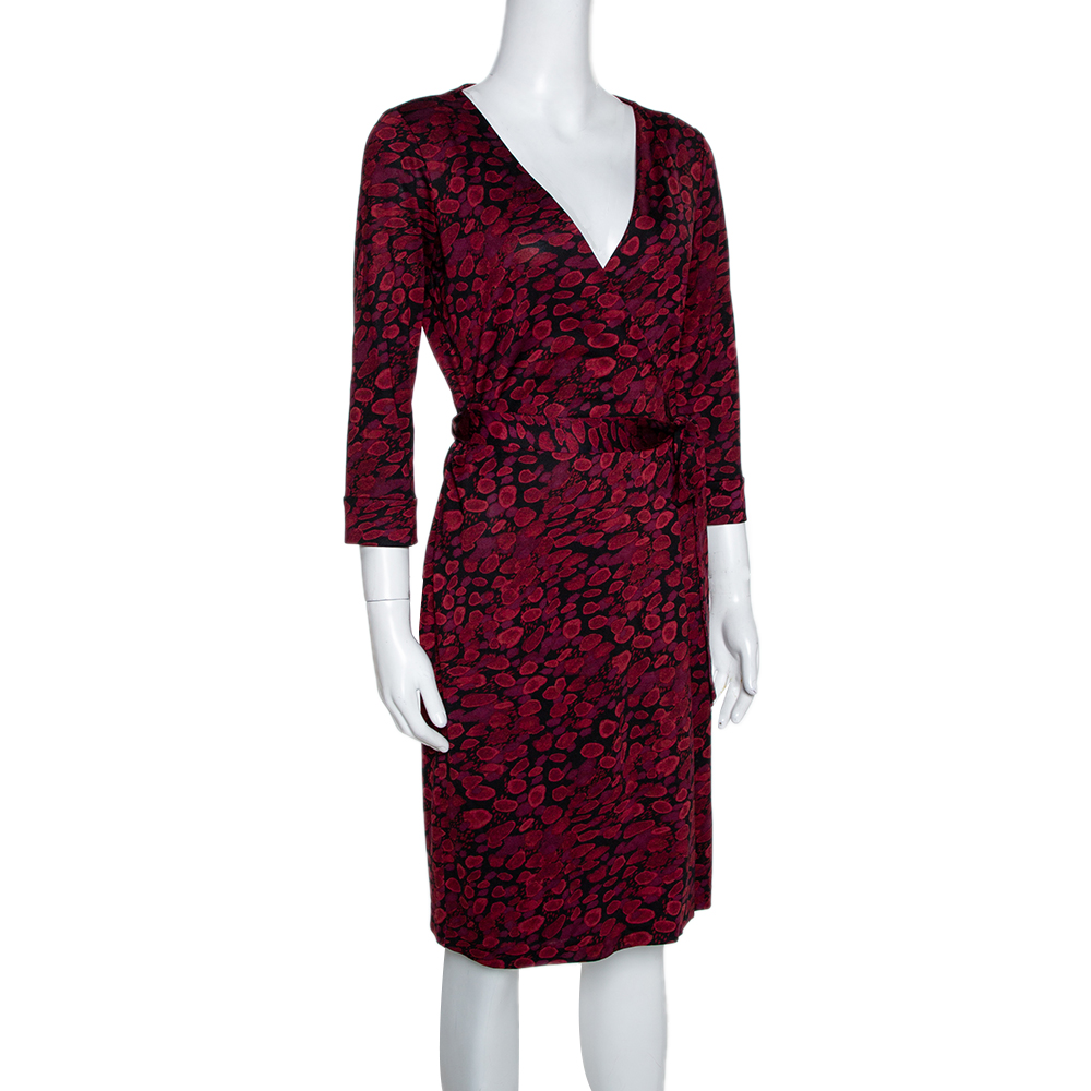 

Diane Von Furstenberg Red Silk New Julian Two Wrap Dress