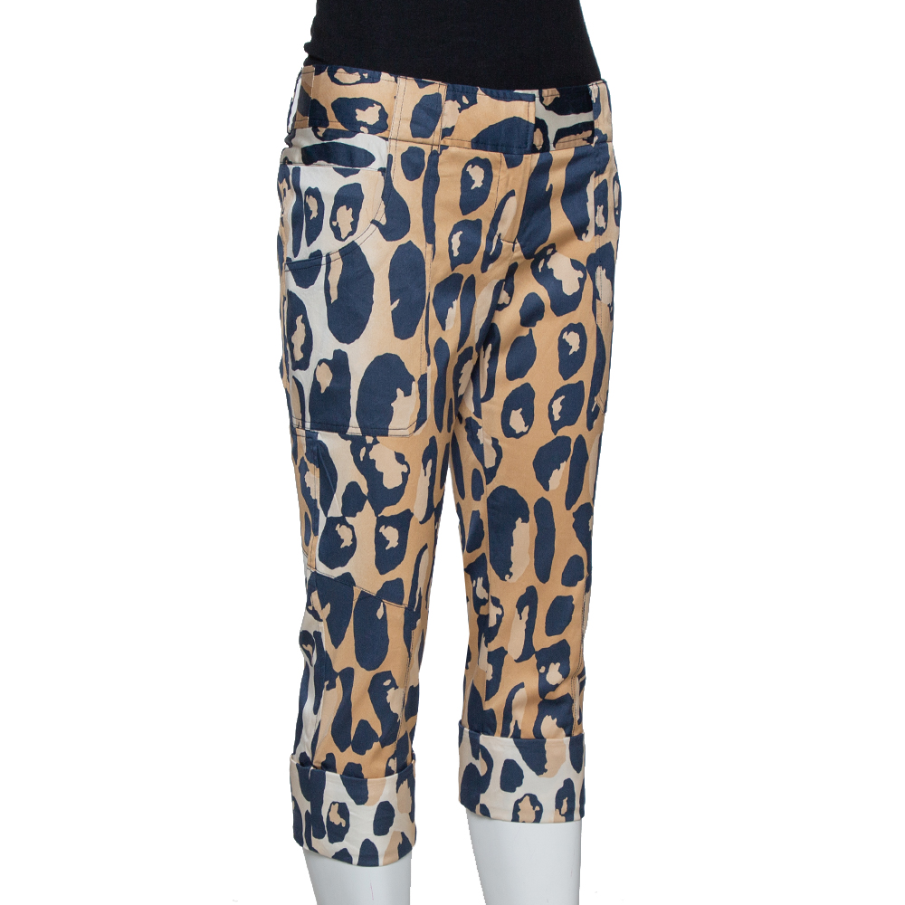 

Diane von Furstenberg Beige Animal Print Silk Ewan Capri Pants