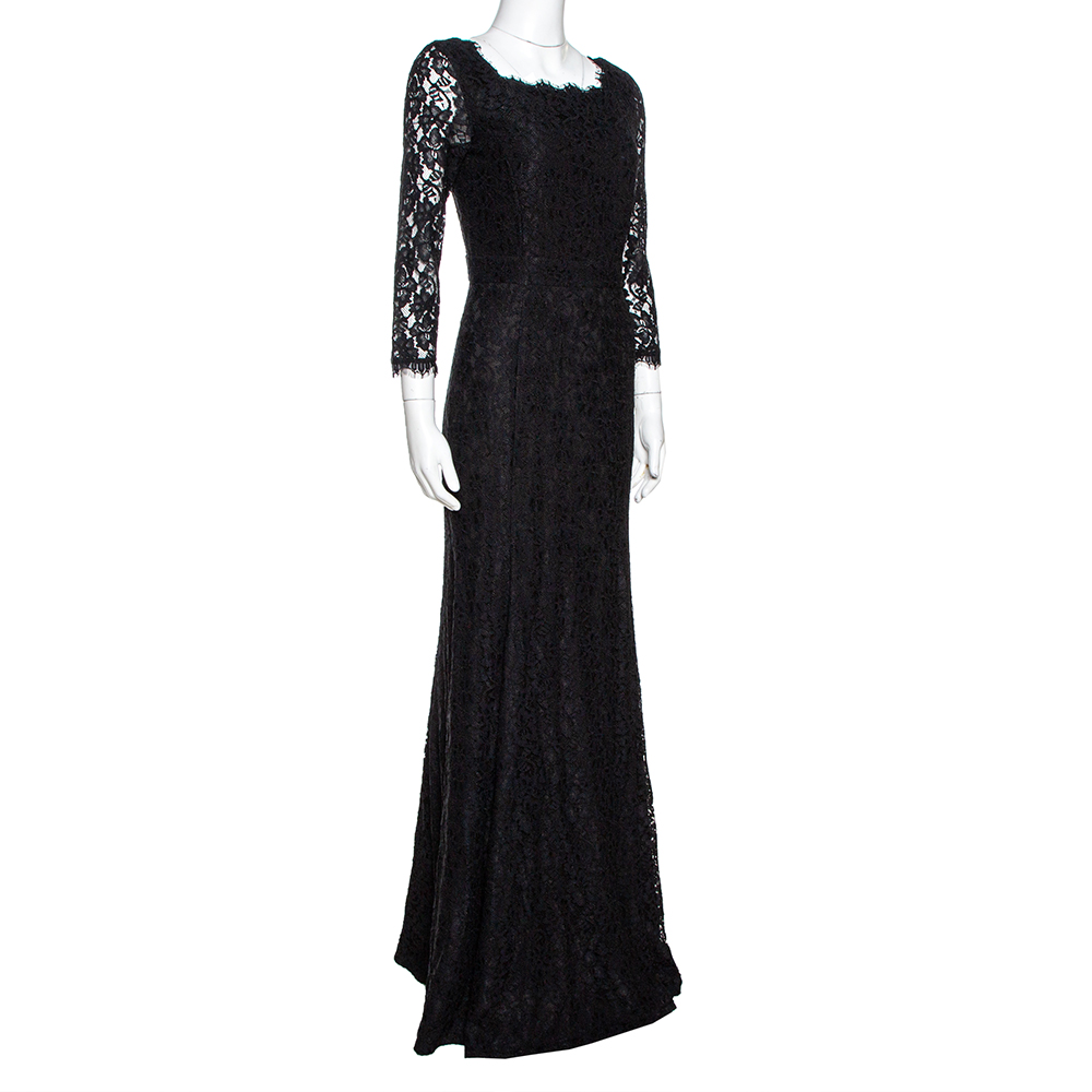 

Diane von Furstenberg Black Lace Zarita Gown