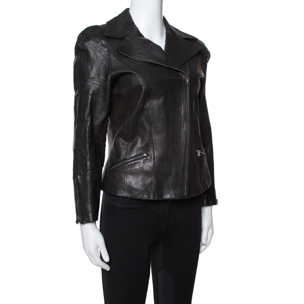 

Diane von Furstenberg Black Leather Bikerita Jacket